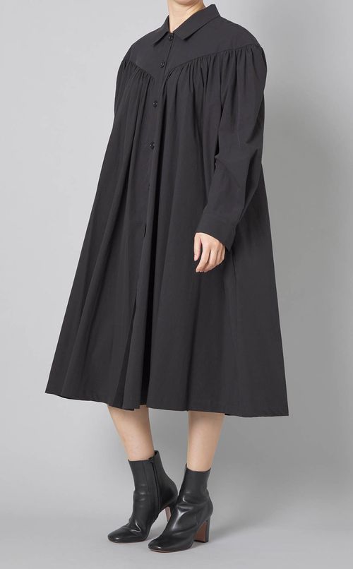 ヨークギャザーシャツワンピース