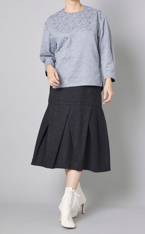 ラメブークレペプラムスカート