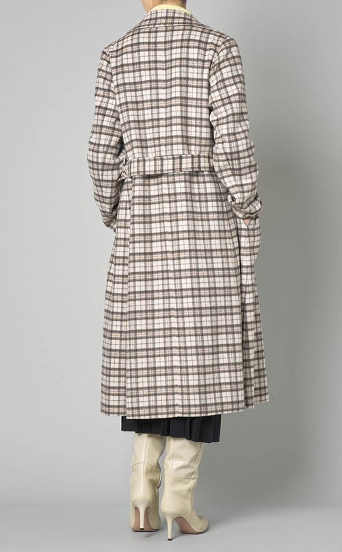 チェックリバーロングコート