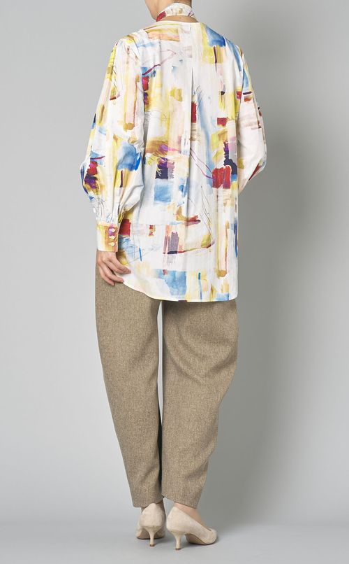 ボリュームスリーブボウタイブラウス