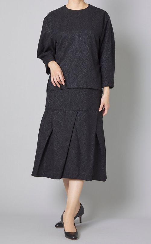 ラメブークレプルオーバーブラウス