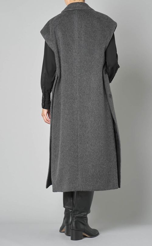 ウールモヘアシャギーロングジレ