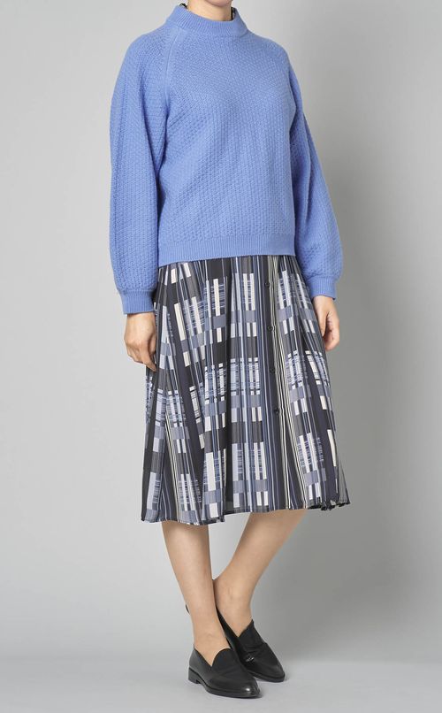 カノコ柄ラグランスリーブニット