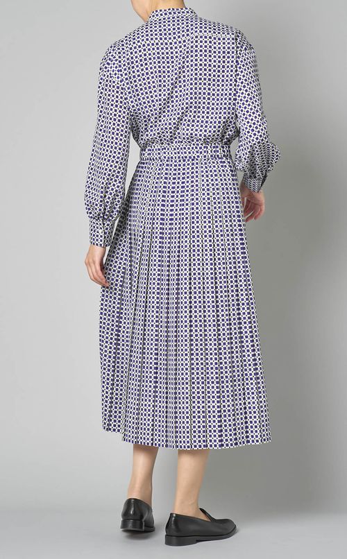 グリットプリントプリーツワンピース