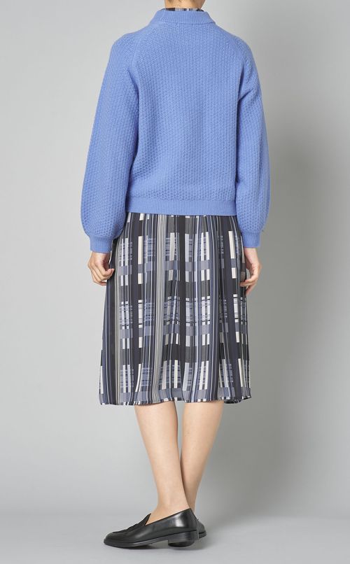 カノコ柄ラグランスリーブニット