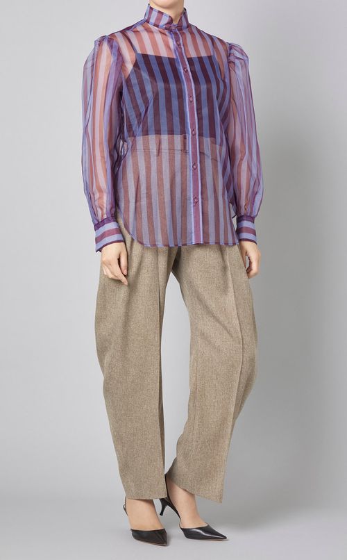 シアーストライプブラウス