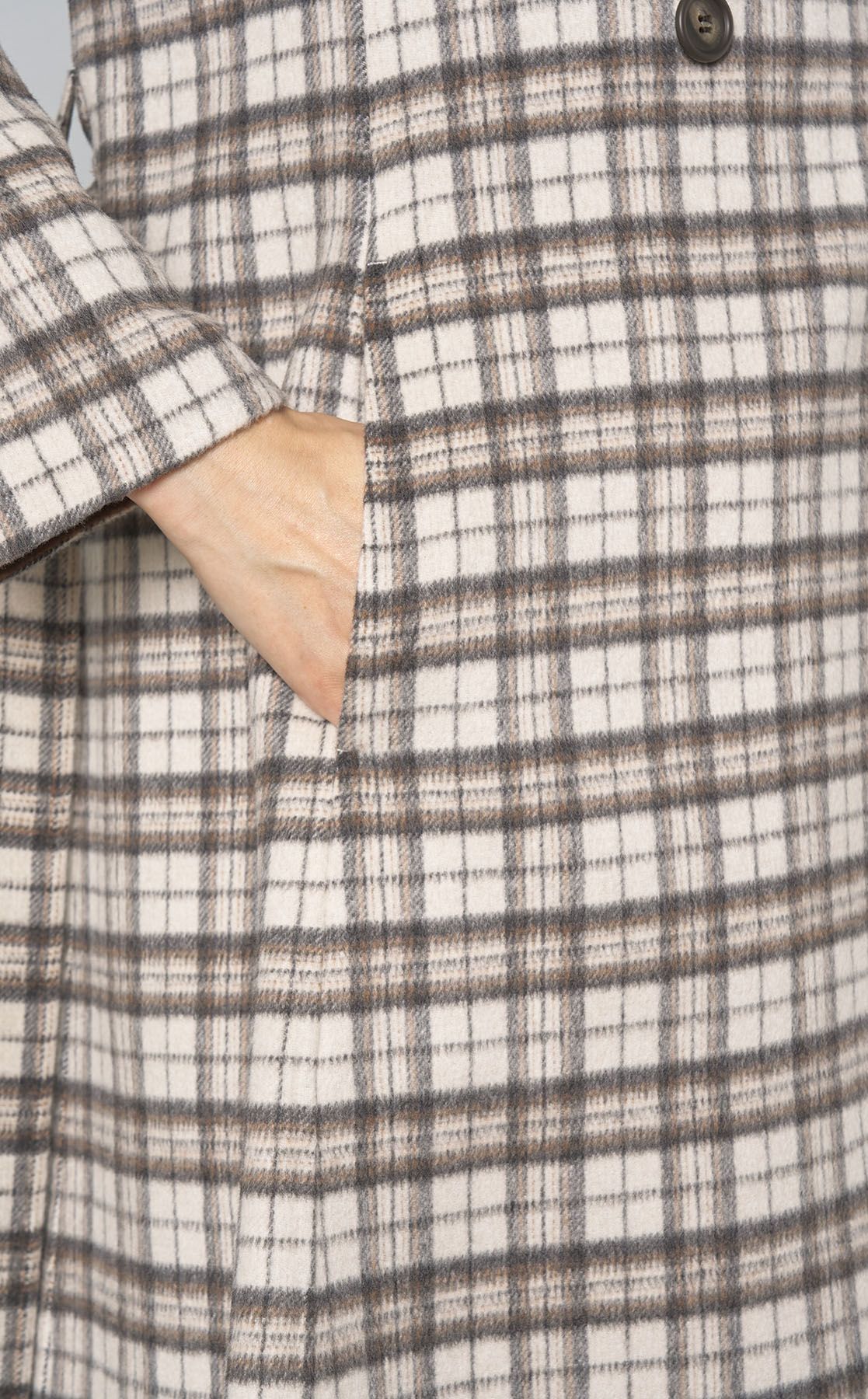 AMACA アマカ　チェック　リバーロングコート　38 定価8.8万円 AMACA アマカ チェック リバーロングコート 38 定価8.8