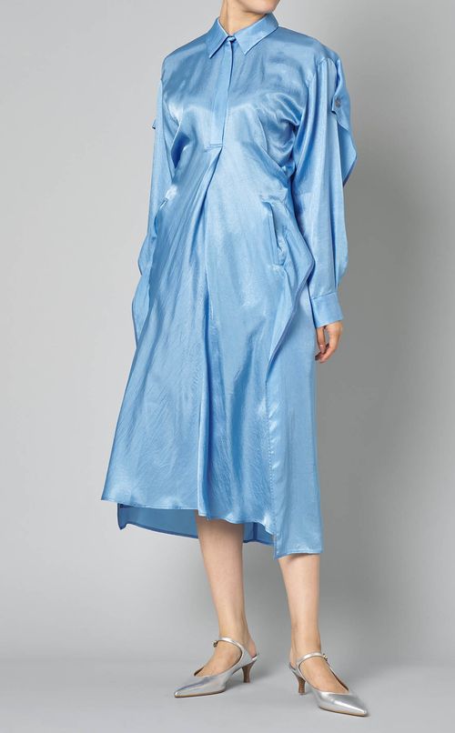 デザインスリーブシャツワンピース