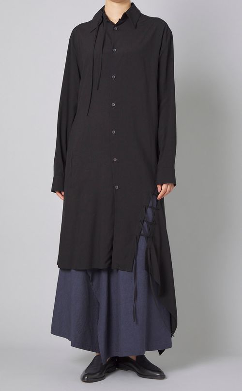 レースアップアシメトリーワンピース