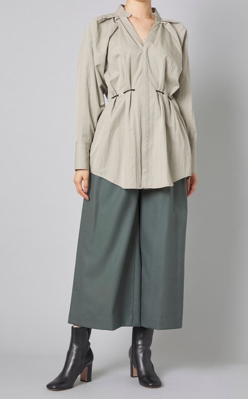 ウールキュロットロングパンツ