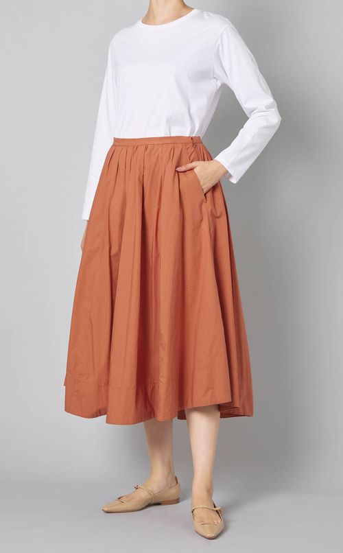 コットンギャザーミディスカート