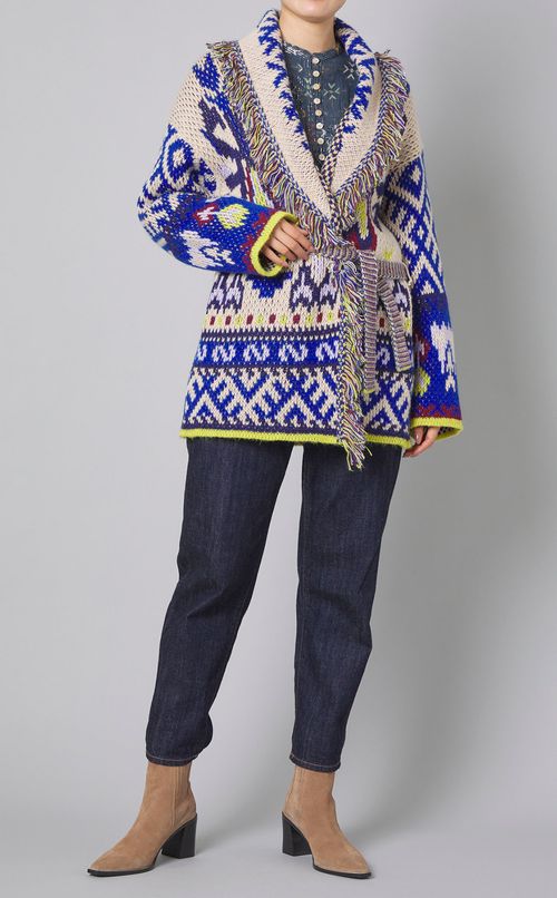 ラメストライププリントスモックブラウス