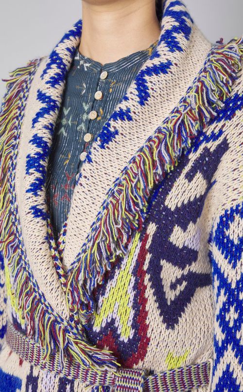 マルチフリンジニットカーディガン