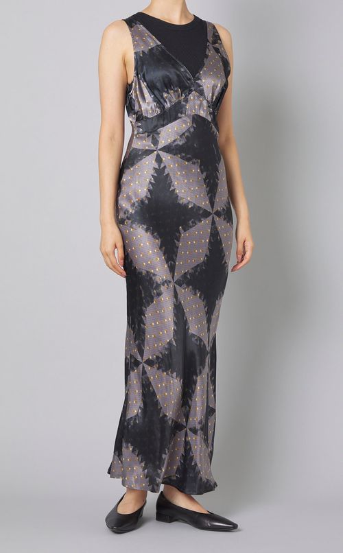 プリントロングドレス