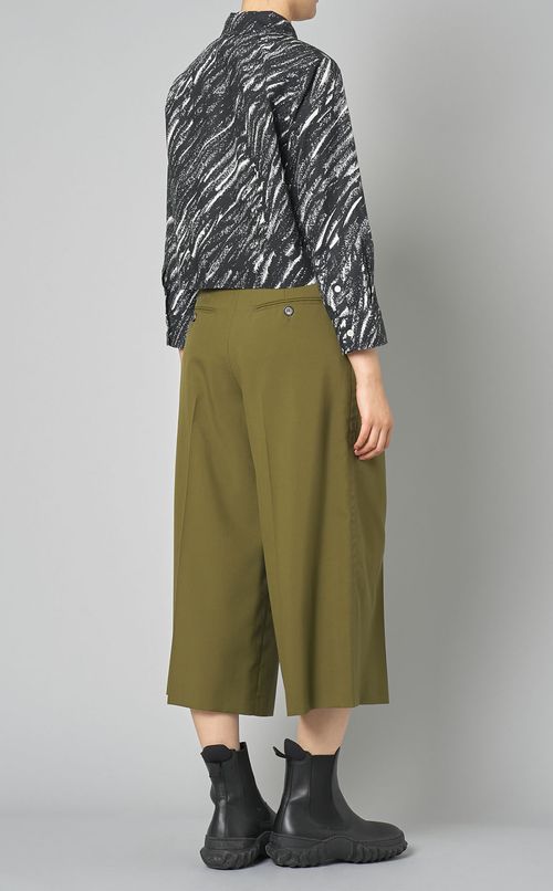 コットンプリントロングスリーブブラウス