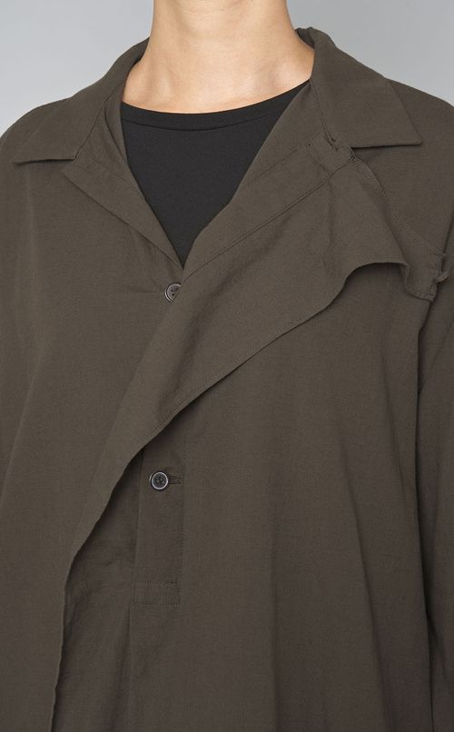 コットンリネングランパシャツ