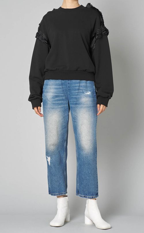 プリーツディテールスウェットプルオーバー