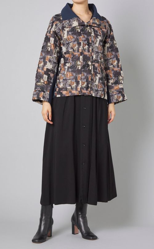 フレンチスリーブシャツワンピース