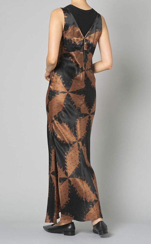 プリントロングドレス