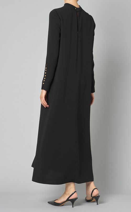 スタンドネック刺繍ドレス