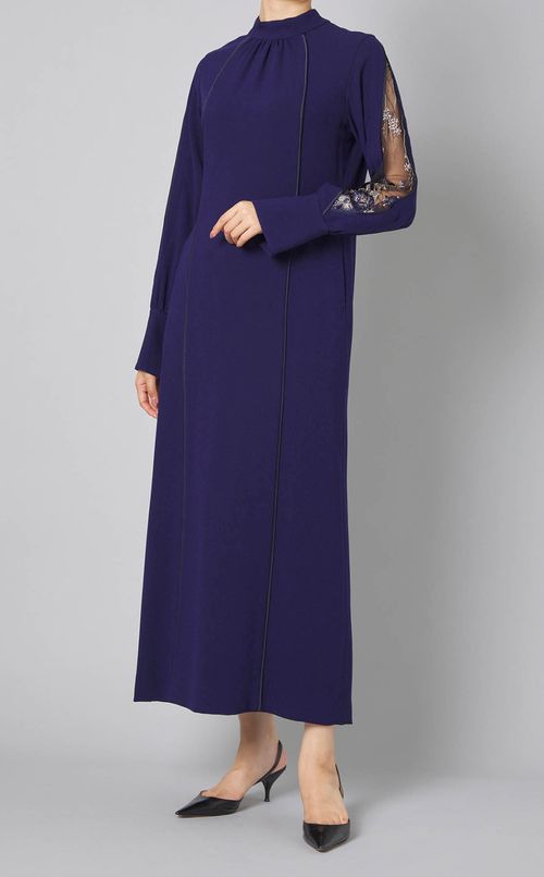 スリーブレースロングドレープ