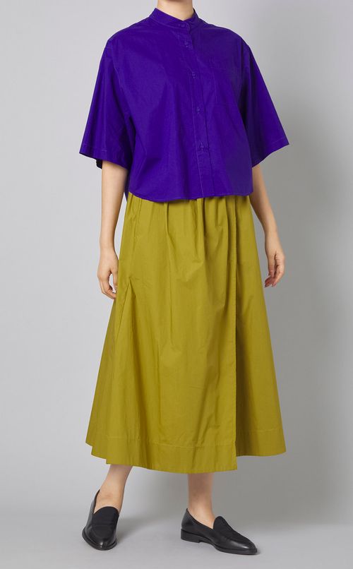 コットンベルテッドギャザースカート