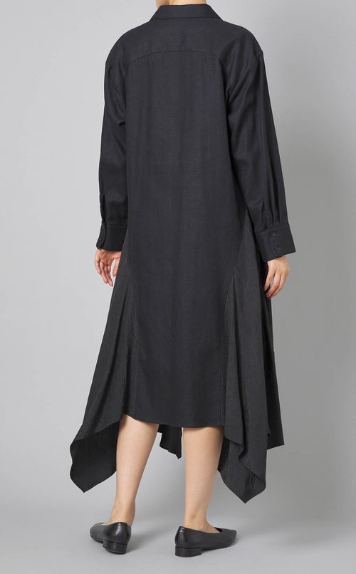 ランダムヘムレースアップシャツワンピース