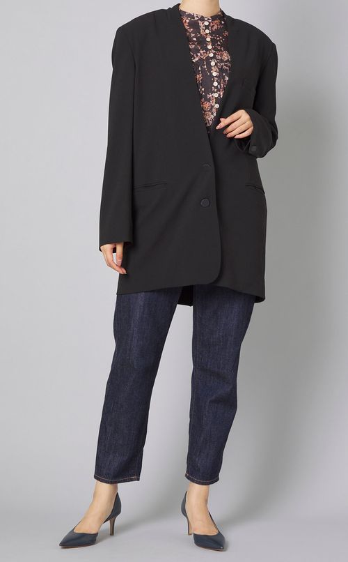 オーバーサイズノーカラージャケット