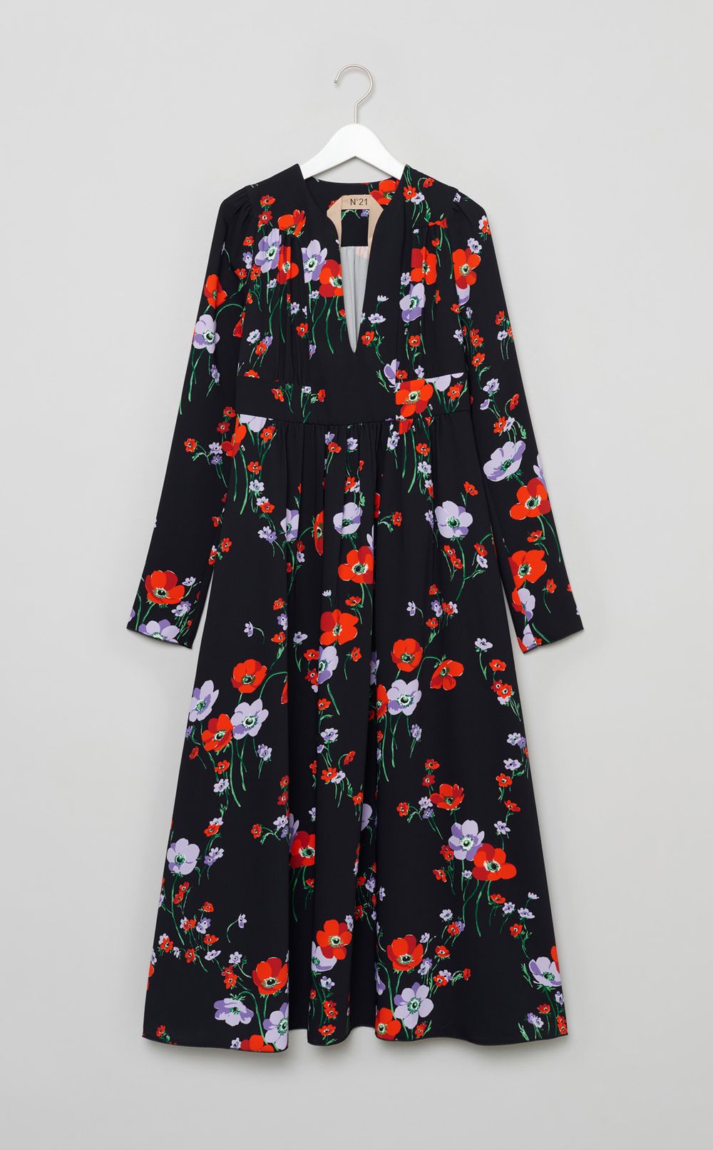 フラワープリントキーネックワンピース