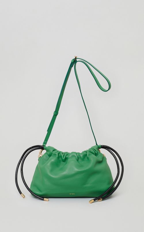 ドローストリングショルダーレザーバッグ