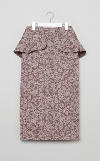 刺繍ペプラムタイトスカート