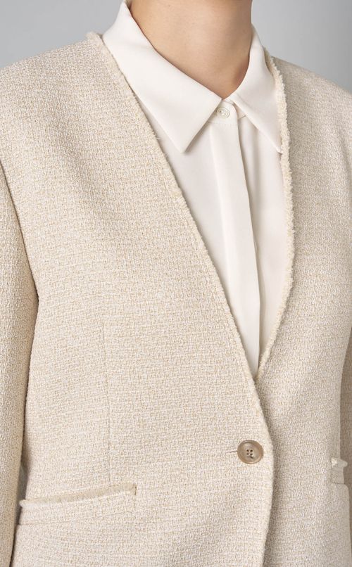 ツイードVネックジャケット