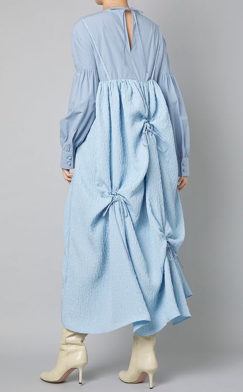 ギャザー切替ビーズモチーフワンピース