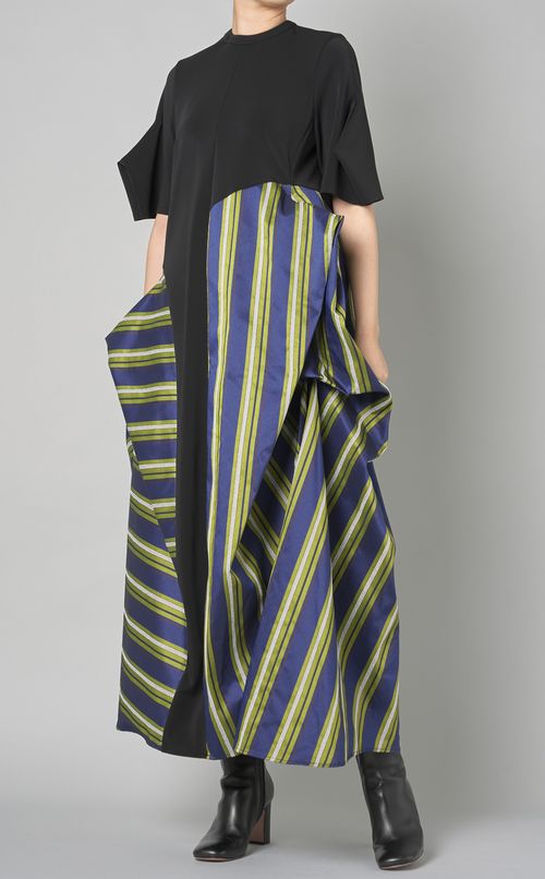 マルチストライプドッキングワンピース