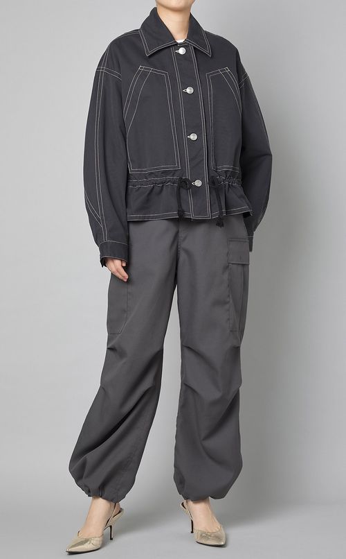 コットンドローコードショートブルゾン