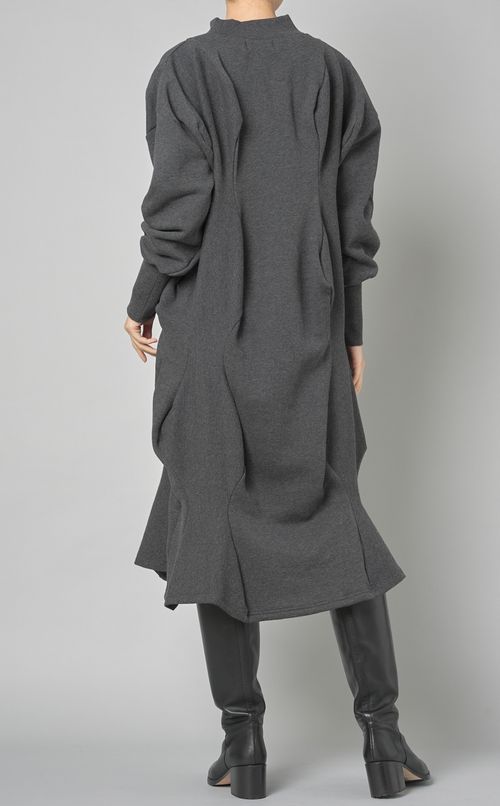 ウェーブ切替スウェットワンピース