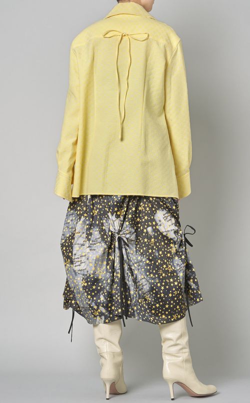 フラワージャガードビーズスキッパーシャツ