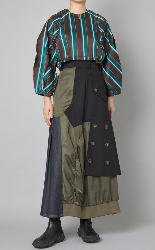 マルチストライプショートブルゾン