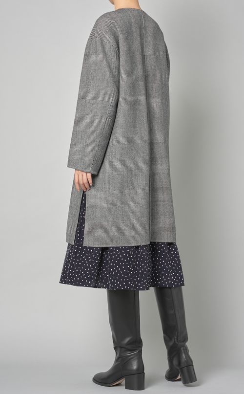 ノーカラーリバーシブルコート