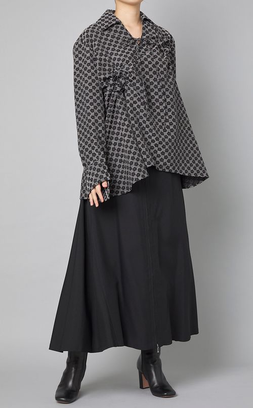 フラワージャガードビーズスキッパーシャツ