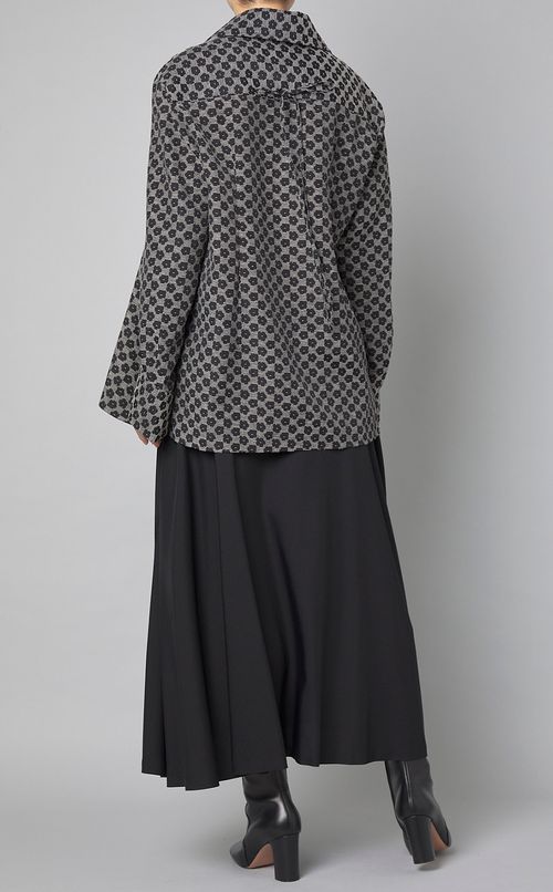 フラワージャガードビーズスキッパーシャツ