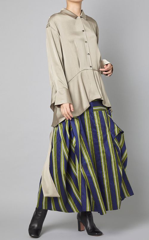 サテンドレープ2wayブラウス