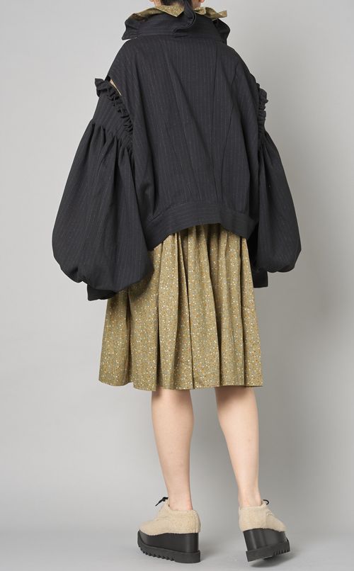 ストライプラッフルリボンブルゾン