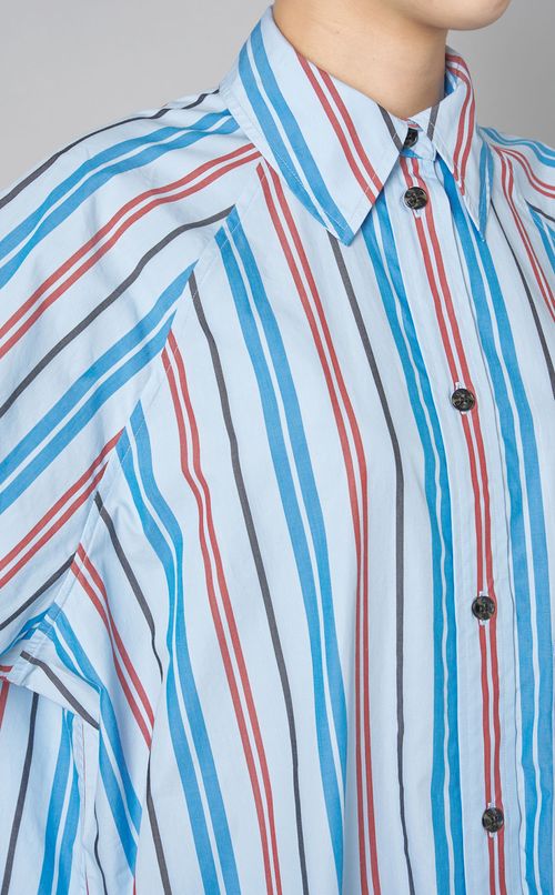 コットンストライプオーバーサイズシャツ