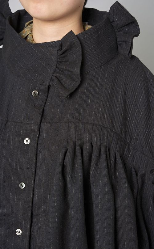 ストライプラッフルリボンブルゾン