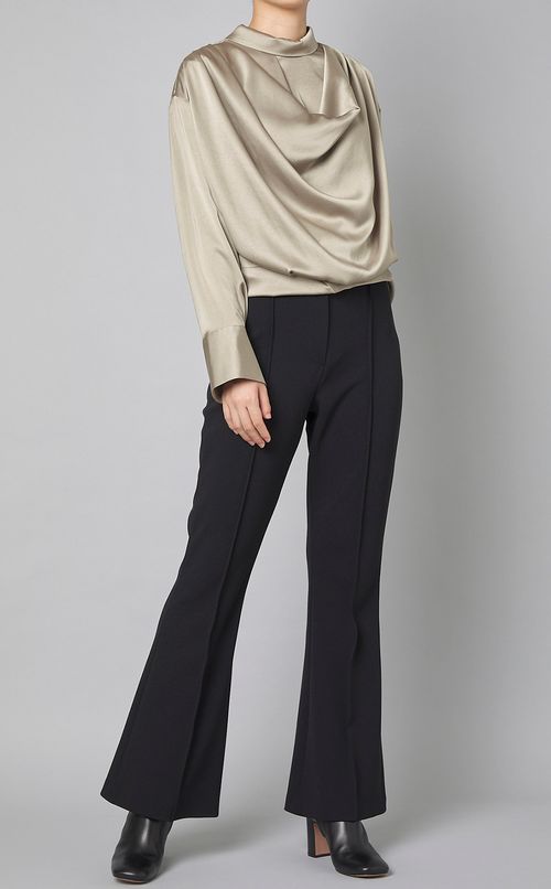 サテンドレープ2wayブラウス