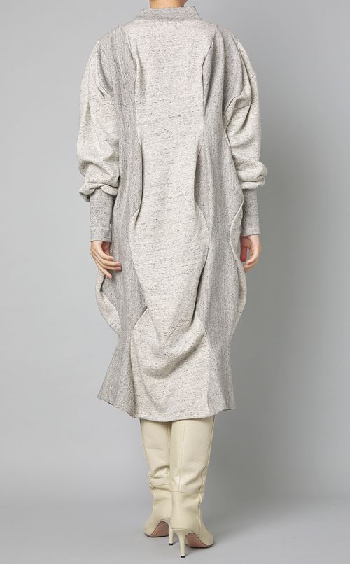 ウェーブ切替スウェットワンピース