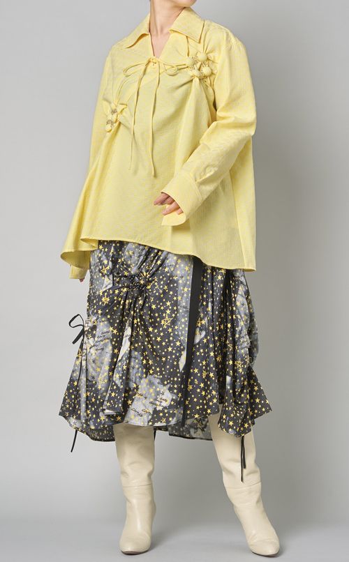 スタープリントダブルウエス卜スカート