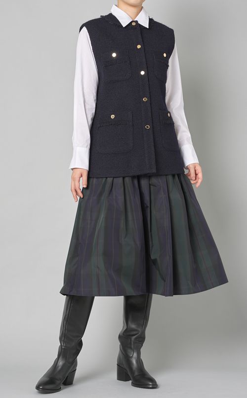 ツイードゴールドボタンジレ