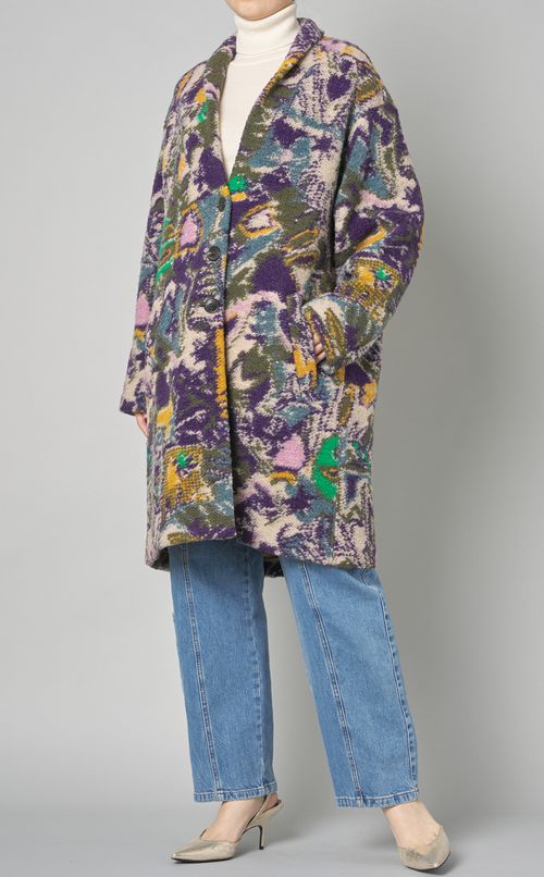 マルチカラーショールカラーコート